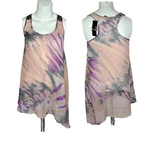 JACOB Watercolor Sheer Racerback Tank Top size XS